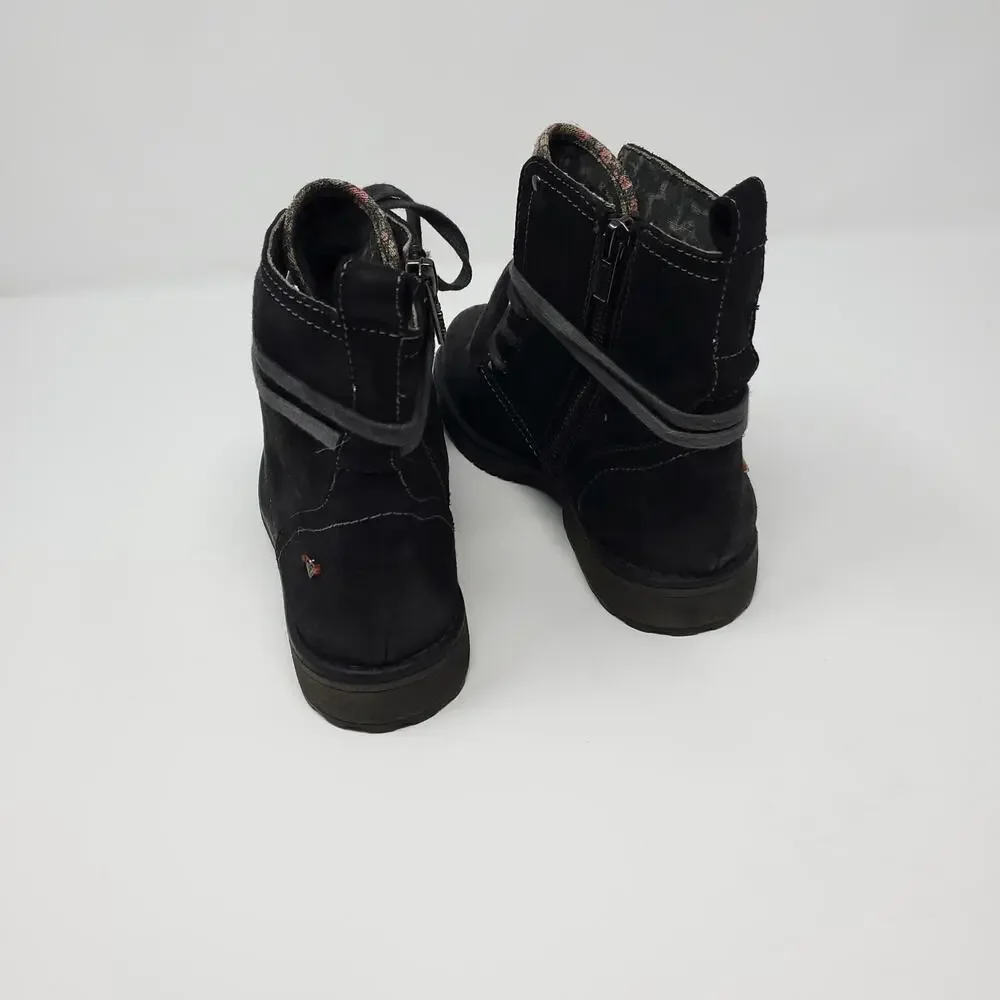 Roxy RG Bowman - Lace-up Faux Leather Boots in Black Size 3